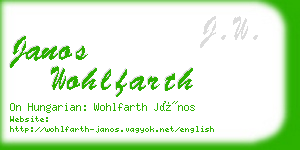 janos wohlfarth business card